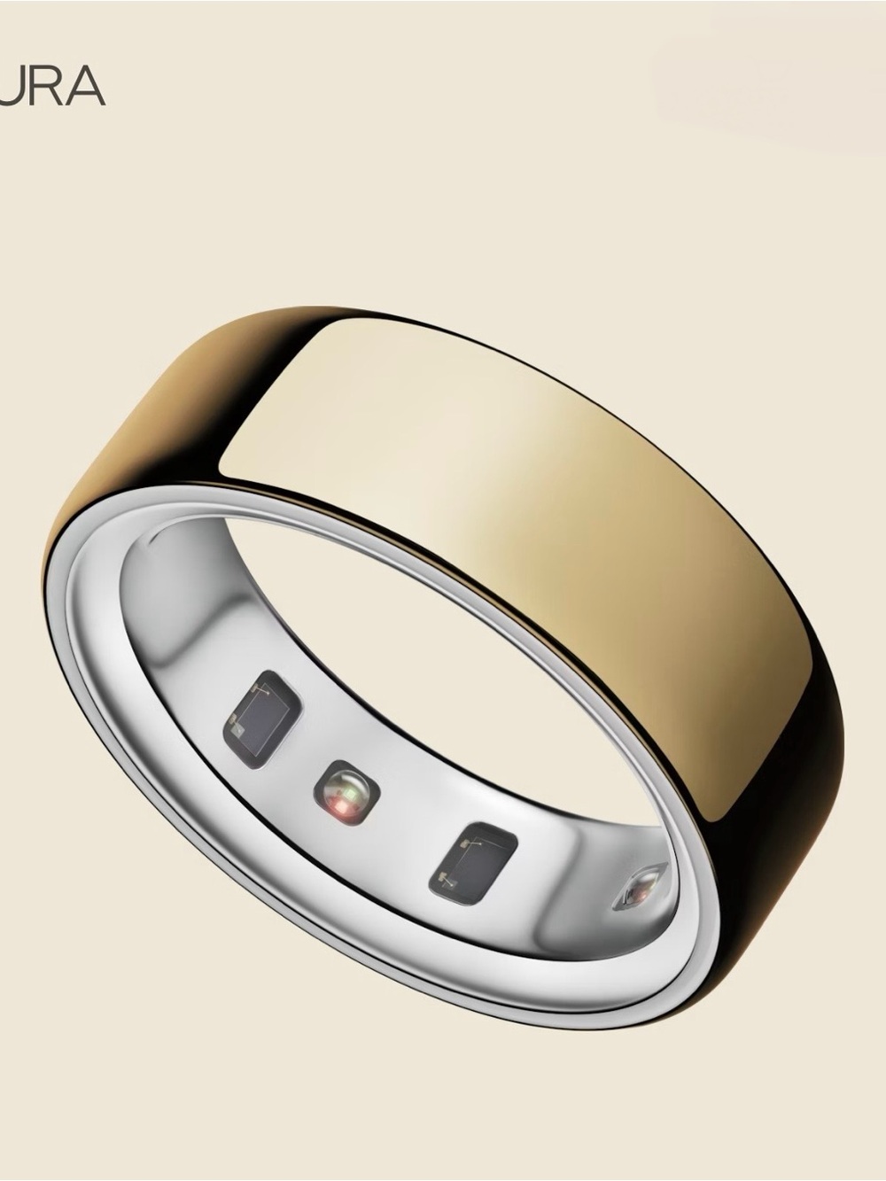 Oura Gold Smart Ring with Silver Interior